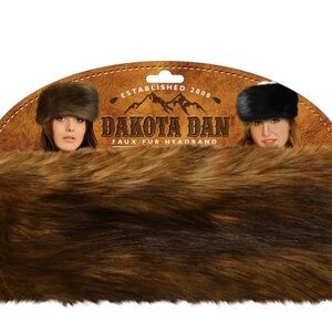 FAUX FUR HEAD WRAP/HEADBAND. Built in sweatband. NWT DAKOTA DAN. White/Silver.